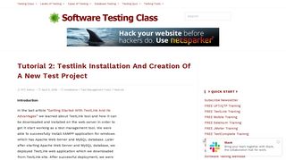Tutorial 2: Testlink Installation And Creation Of A New Test Project ...