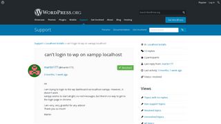 can't login to wp on xampp localhost | WordPress.org