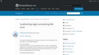 localhost/wp-login not working 404 error | WordPress.org