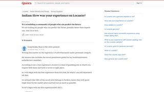 Indian: How was your experience on Locanto? - Quora