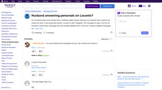 Husband answering personals on Locanto? | Yahoo Answers