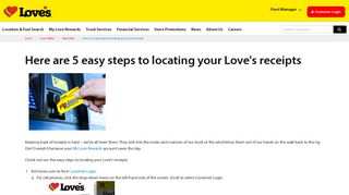 Here are 5 easy steps to locating your Love's receipts