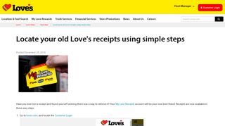 How to locate your old receipts - Love's Travel Stops