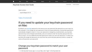 If you need to update your keychain password on Mac - Apple Support