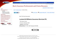 Lockard & Williams Insurance Services PA | Third Party Administrators ...