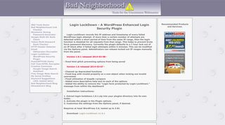 Bad Neighborhood - Login LockDown WordPress Security Plugin