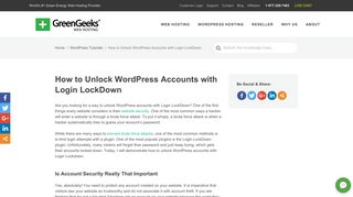 How to Unlock WordPress Accounts with Login LockDown - GreenGeeks