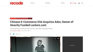 Chinese E-Commerce Site Acquires Ador, Owner of Heavily Funded ...