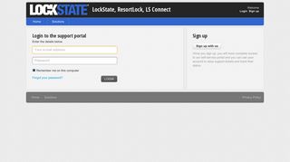 Sign into : LockState, ResortLock, LS Connect