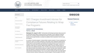 SEC.gov | SEC Charges Investment Adviser for Compliance Failures ...