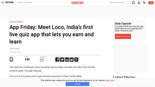 Meet Loco, India's first live quiz app that lets you earn and learn