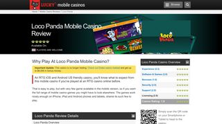 Loco Panda Mobile Casino Review - Lucky Mobile Casinos
