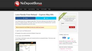 Loco Panda Free Reload – Expires May 8th. - NoDepositBonus.com