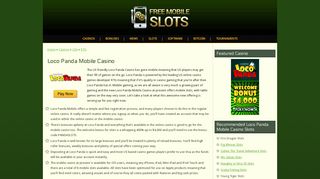 Loco Panda Mobile Casino - Free Mobile Slots