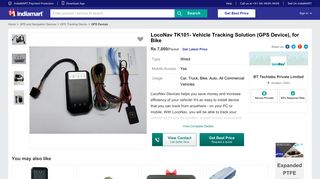 LocoNav TK101- Vehicle Tracking Solution (GPS Device) at Rs 7000 ...