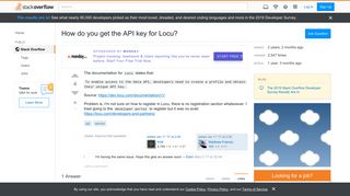 How do you get the API key for Locu? - Stack Overflow