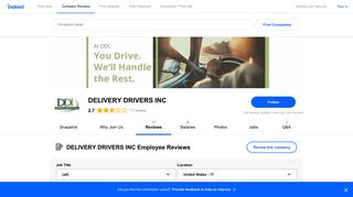Working at DELIVERY DRIVERS INC: Employee Reviews | Indeed.com
