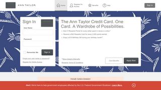 Ann Taylor Credit Card - Manage your account - Comenity