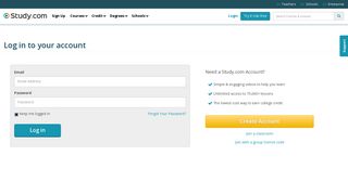 Login Page - Log into your account | Study.com