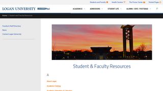 Student and Faculty Resources | Logan University