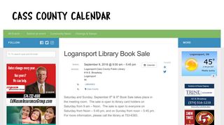 Logansport Library Book Sale - Cass County Calendar