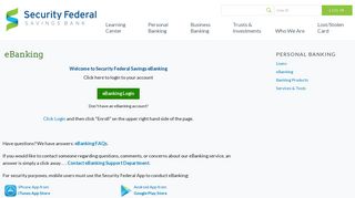 eBanking | Security Federal Savings Bank