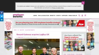 Reward Gateway acquires LogBuy - Employee Benefits