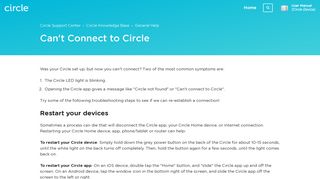 Can't Connect to Circle – Circle Support Center
