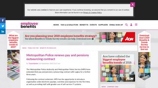 Metropolitan Police renews pay and pensions outsourcing contract ...