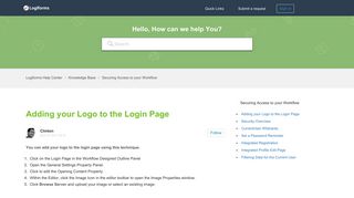 Adding your Logo to the Login Page – Logiforms Help Center