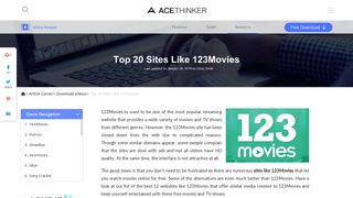 Top 20 Sites Like 123Movies to Watch Movies 2019 - Acethinker
