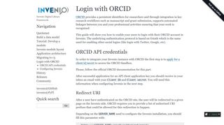 Login with ORCID — Invenio 3.0.1rc1 documentation - Invenio v3