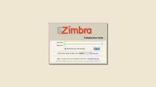 Zimbra Collaboration Suite Log In