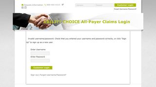 Login - ABILITY CHOICE All-Payer Claims - MDON-line