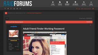 Adult Friend Finder Working Password | RaidForums
