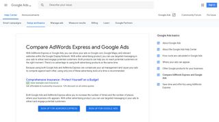 Compare AdWords Express and Google Ads - Google Ads Help