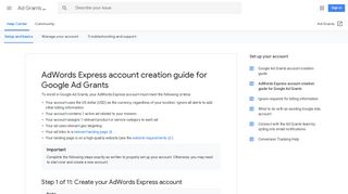 AdWords Express account creation guide for Google Ad Grants - Ad ...
