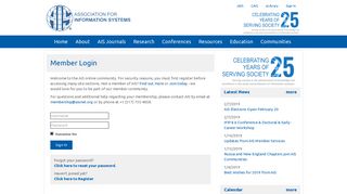 Login - Association for Information Systems (AIS)