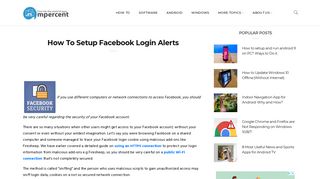 Secure Your Facebook Account - Set Up Email Login Alerts Or SMS