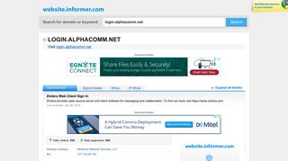 login.alphacomm.net at WI. Zimbra Web Client Sign In - Website Informer