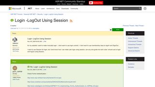 Login -LogOut Using Session | The ASP.NET Forums