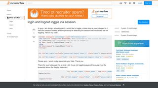 login and logout toggle via session - Stack Overflow