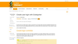 Create user login with Codeigniter - CodeProject