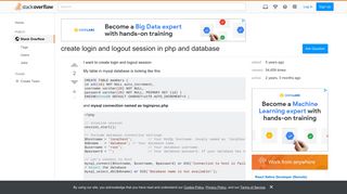 create login and logout session in php and database - Stack Overflow