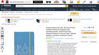 Amazon.com : Password Book with tabs. Boxclever Press hardback ...