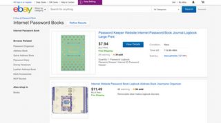 Internet Password Book | eBay