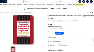 The Personal Internet Address & Password Logbook (Red) (Other ...