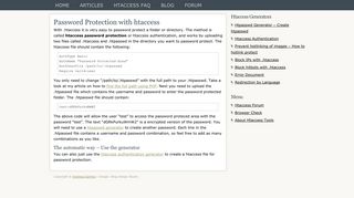 Password Protection with htaccess - Htaccess Tools