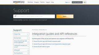 Integration guides and API references - Amazon Pay
