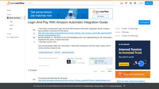 Login And Pay With Amazon Automatic Integration Guide - Stack Overflow